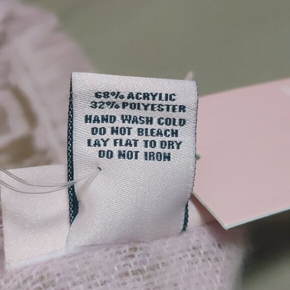 Juicy Couture Shawl Wrap Cover Up Beige Pink Logo Monogrammed Fringe Soft Blend - Picture 5 of 16